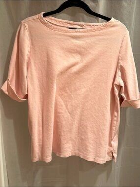Boat Neck Pink 3/4 Length Sleeve Tee Size XL